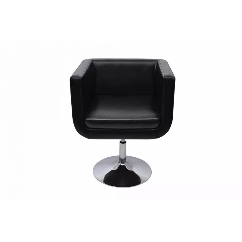 Barski stol 2 kosa umetno usnje črne barve