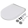 Deska za WC školjko s počasnim zapiranjem 2 kosa plastika bela