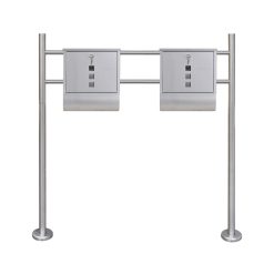 Dojni poštni nabiralnik in stojalo iz nerjavečega jekla