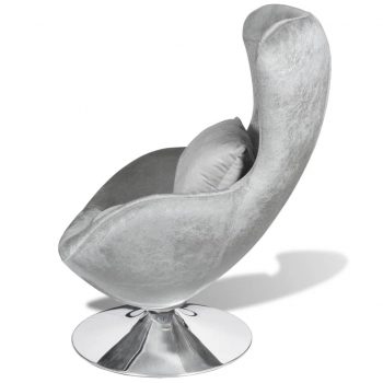 Fotelj jajčaste oblike srebrne barve