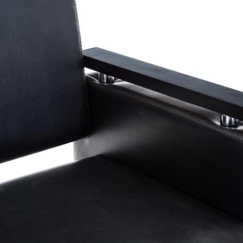 Frizerski stol iz umetnega usnja črne barve