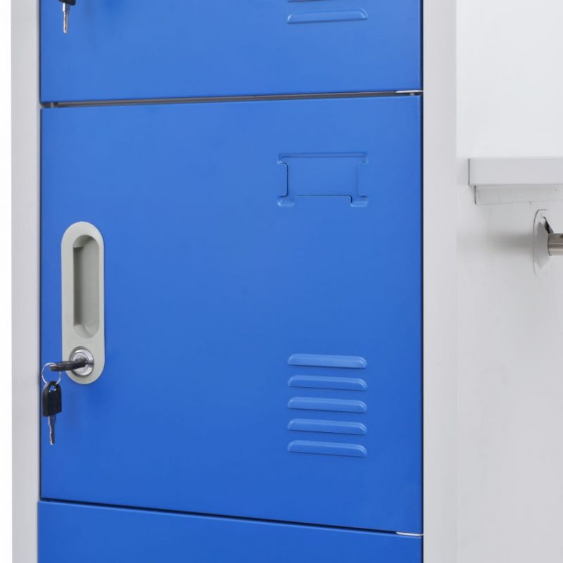 Garderobna omarica kovinska 110x45x180 cm modra in siva