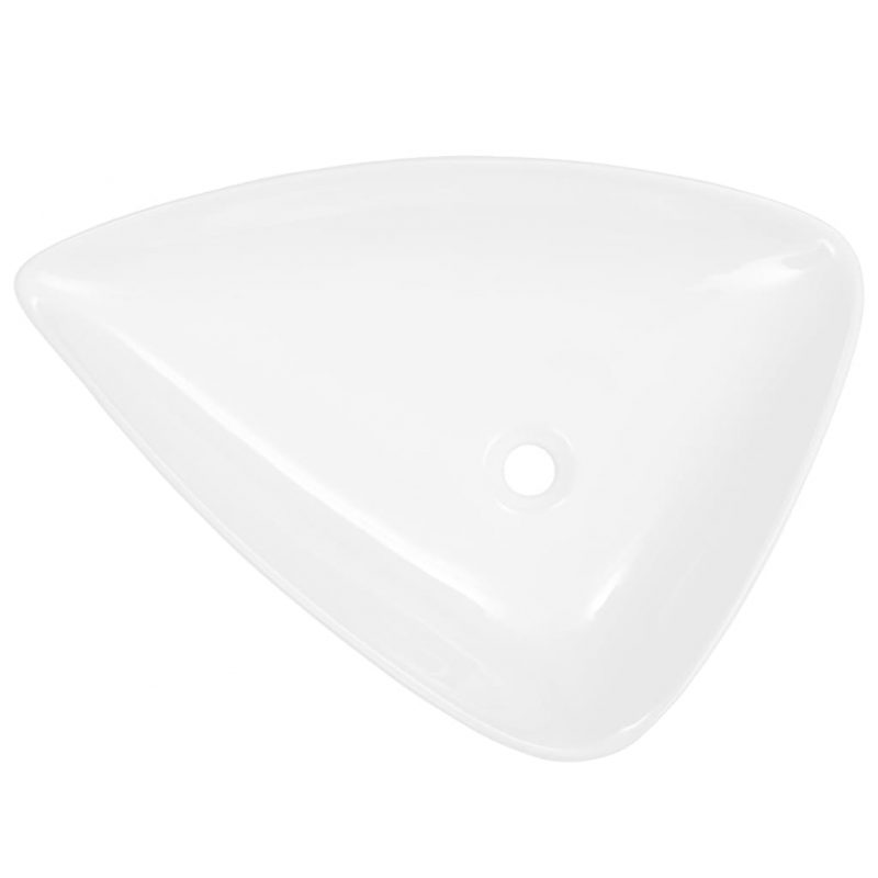 Keramični umivalnik trikotne oblike 645x455x115 mm bel