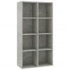 Knjižna omara / komoda betonsko siva 66x30x130 cm iverna plošča