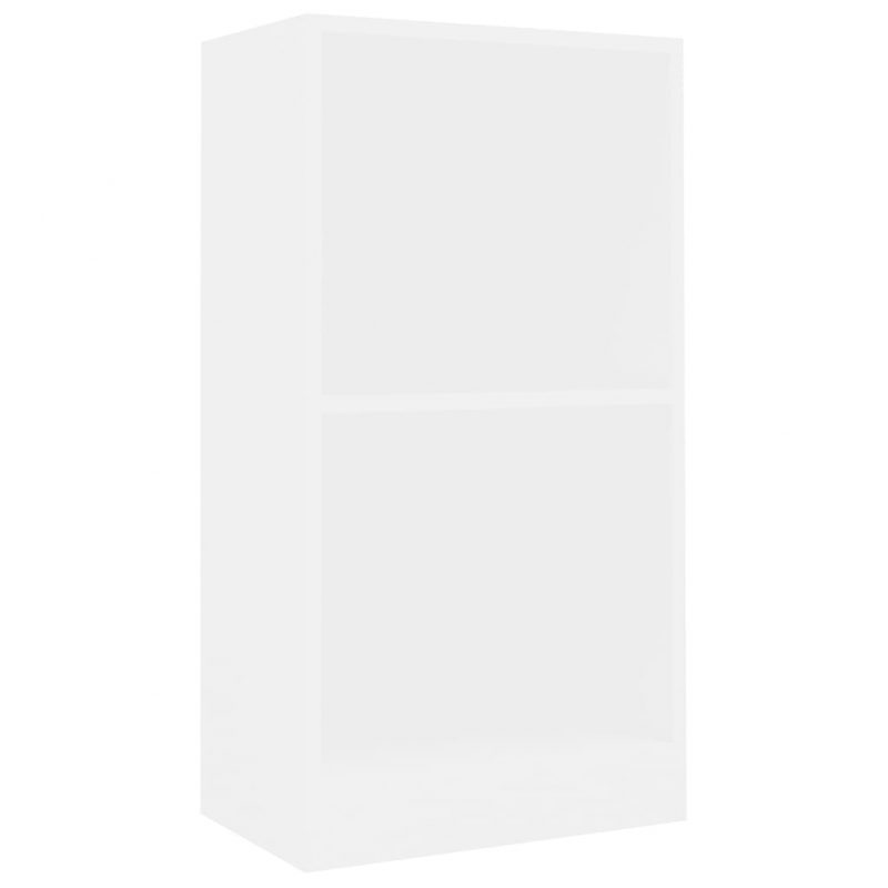 Knjižna polica bela 40x24x75 cm iverna plošča