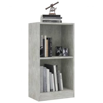 Knjižna polica betonsko siva 40x24x75 cm iverna plošča