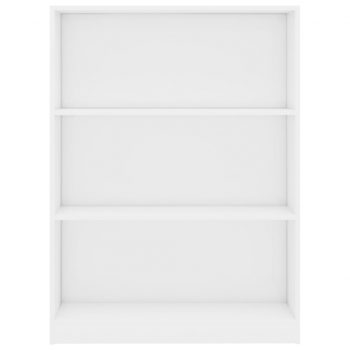 Knjižna polica visok sijaj bela 80x24x108 cm iverna plošča