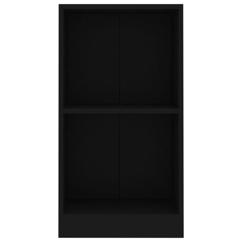Knjižna polica črna 40x24x75 cm iverna plošča
