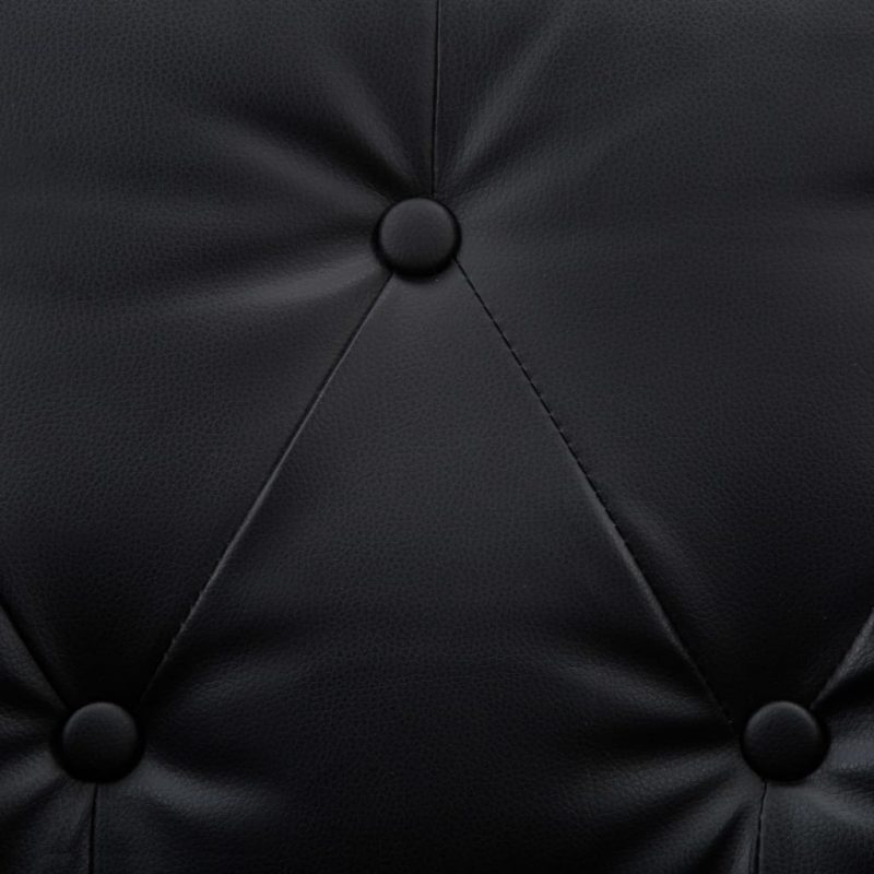 Komplet kavčev 2-delni obloga iz umetnega usnja črne barve