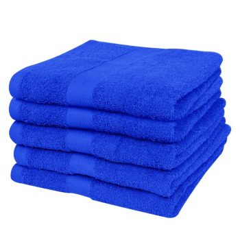 Kopalne brisače 5 kosov bombaž 500 gsm 100x150 cm živo modre