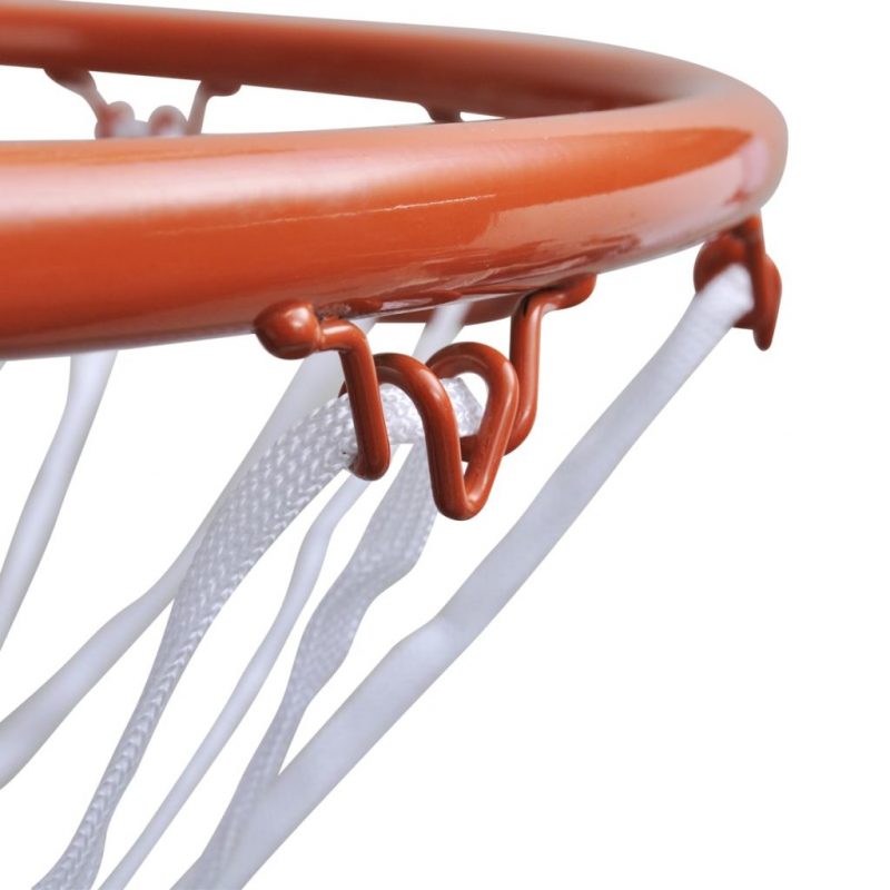 Košarkaški Koš Set z Obročem in Mrežo Oranžne Barve