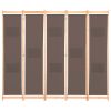 Paravan 5-delni 200x170x4 cm rjavo blago