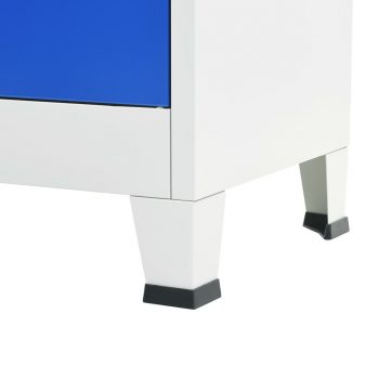 Pisarniška omara kovinska 90x40x180 cm sive in modre barve