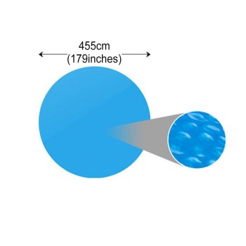 Plavajoča okrogla PE solarna folija za bazen 455 cm modre barve