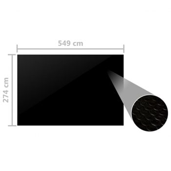 Pokrivalo za bazen črno 549x274 cm PE