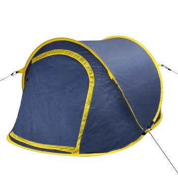 Pop-up šotor za kampiranje za 2 osebi mornarsko moder / rumena
