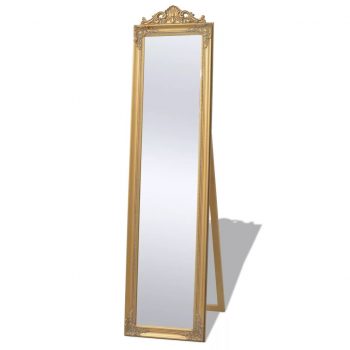 Samostoječe Ogledalo Baročni Stil 160x40 cm Zlate Barve