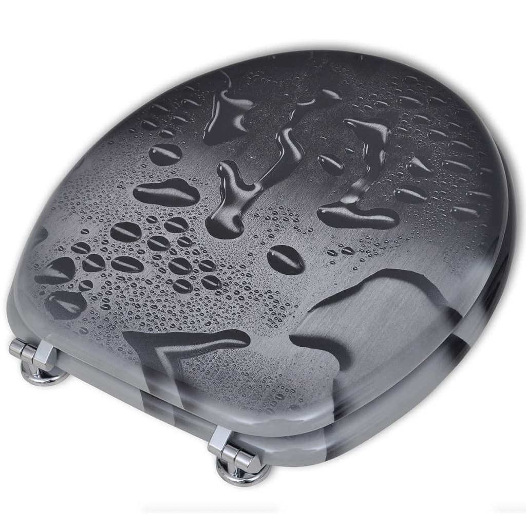 Sedeži za WC školjko s hitrim zapiranjem 2 kosa MDF kapljice