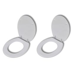 Sedeži za WC školjko s počasnim zapiranjem 2 kosa MDF beli