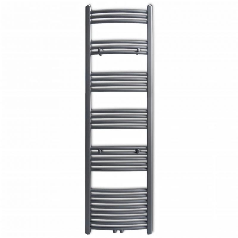 Siv Ukrivljen Kopalniški Cevni Radiator za Centralno 500 x 1732 mm