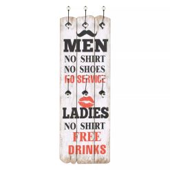Stenski obešalnik s 6 kljukicami 120x40 cm MEN LADIES