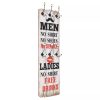 Stenski obešalnik s 6 kljukicami 120x40 cm MEN LADIES