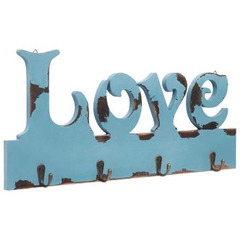 Stenski obešalnik za plašče LOVE 50x23 cm