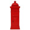Stoječi poštni nabiralnik aluminij starinski stil rdeče barve