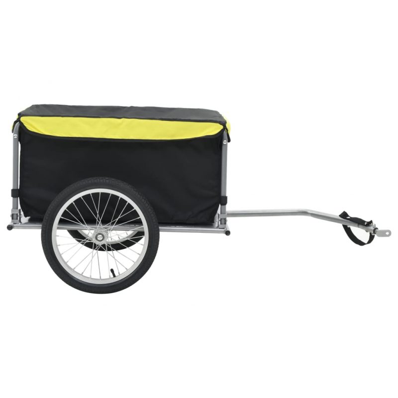 Tovorna kolesarska prikolica črna in rumena 65 kg