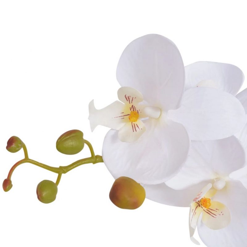 Umetna rastlina orhideja v loncu 75 cm bela