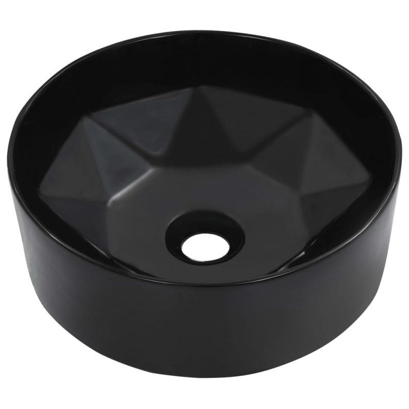 Umivalnik 36x14 cm keramičen črn