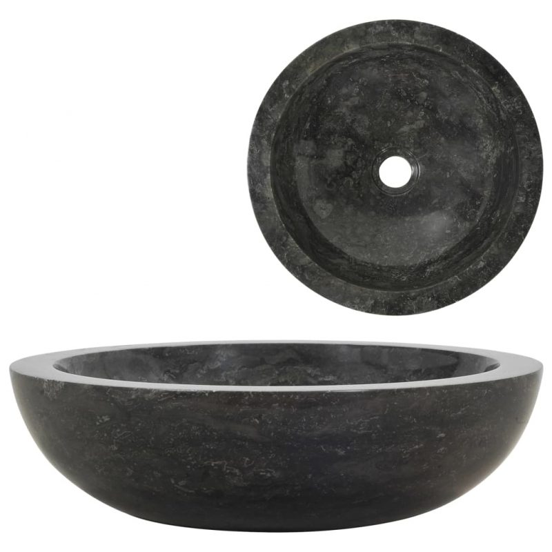 Umivalnik 40x12 cm marmor črn