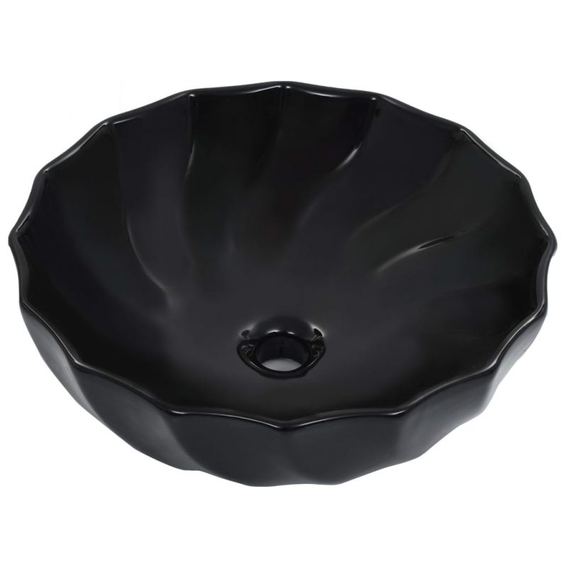 Umivalnik 46x17 cm keramičen črn