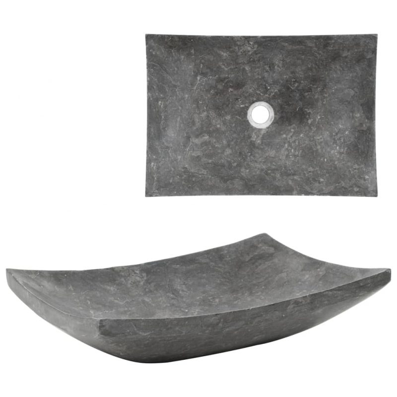 Umivalnik 50x35x12 cm marmor črn