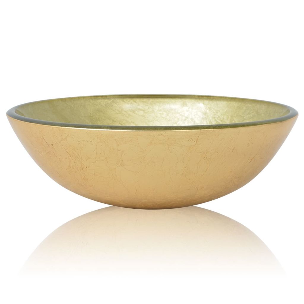 Umivalnik iz Kaljenega Stekla 42 cm Zlate Barve