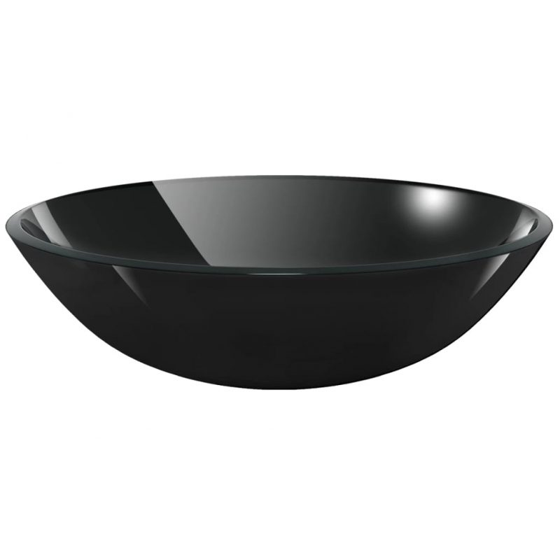 Umivalnik iz Kaljenega Stekla 42 cm Črne Barve