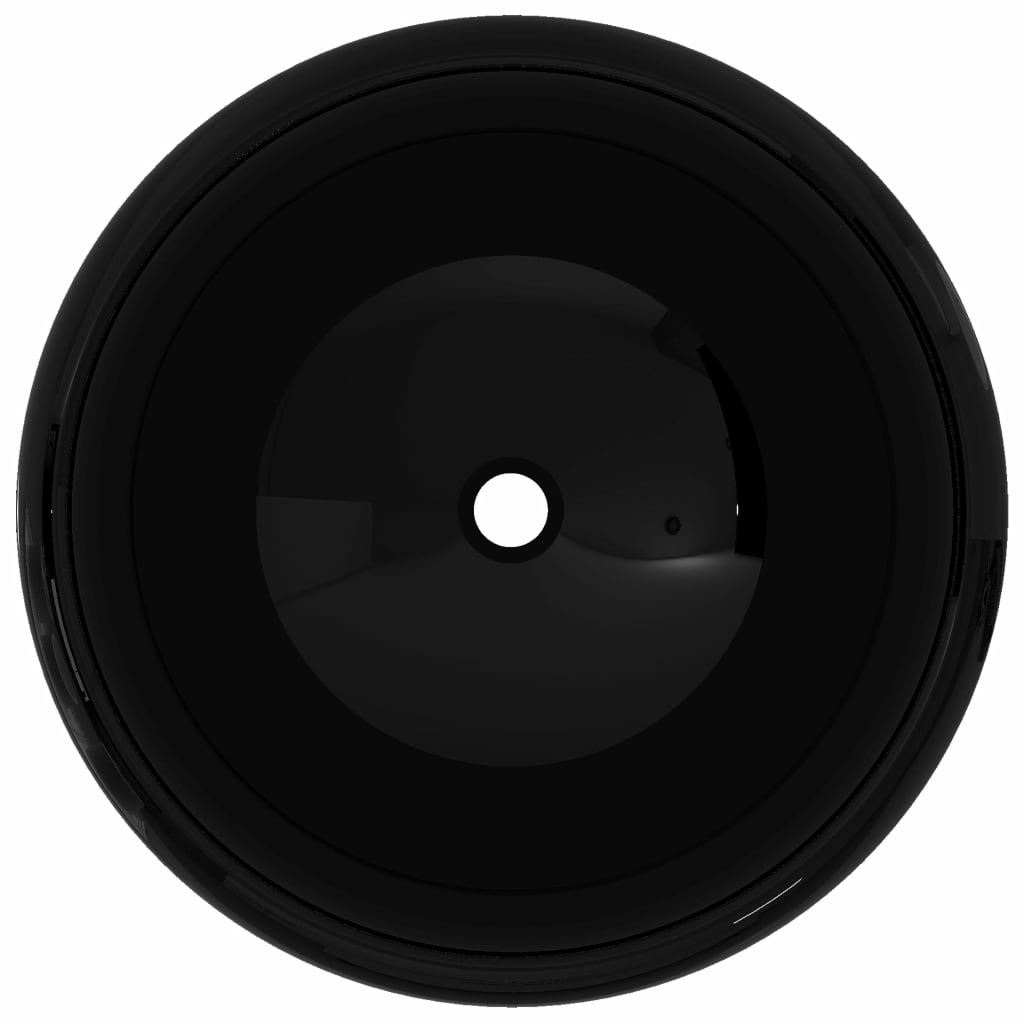 Umivalnik iz keramike okrogel črn 40x15 cm