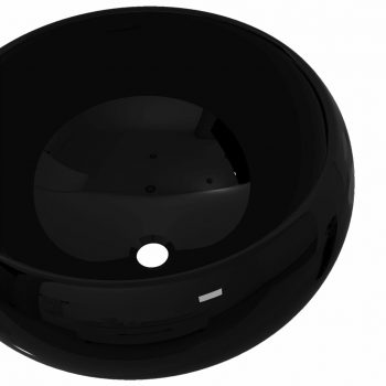 Umivalnik iz keramike okrogel črn 40x15 cm