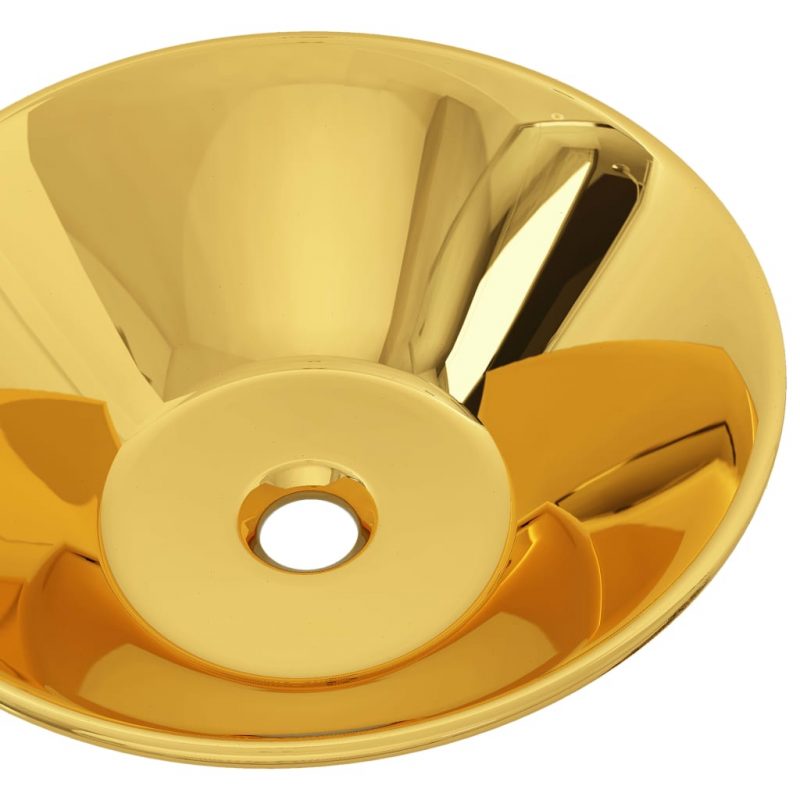 Umivalnik keramičen 42x14 cm zlat