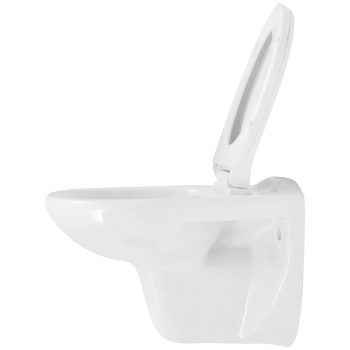 Viseča WC školjka s počasnim zapiranjem keramična bela