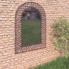 Vrtno stensko ogledalo zaobljeno 50x80 cm črne barve