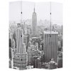 Zložljiv paravan 160x170 cm New York podnevi črn in bel