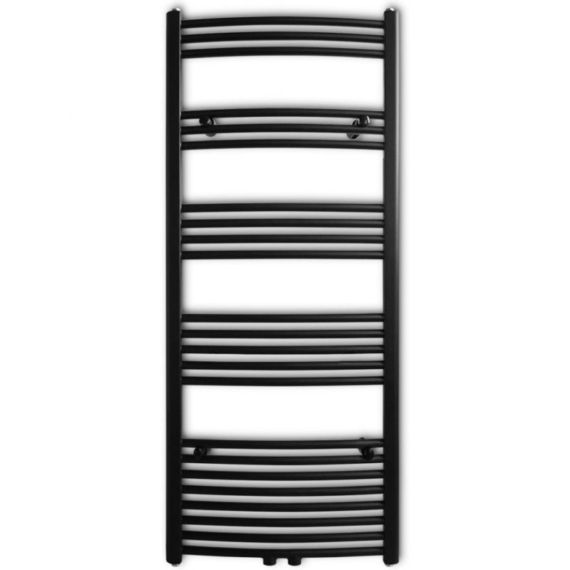 Črn Kopalniški Cevni Radiator za Centralno Ogrevanje 600 x 1424 mm