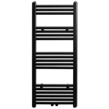 Črn Kopalniški Cevni Radiator za Centralno Ogrevanje Raven 500x1160mm