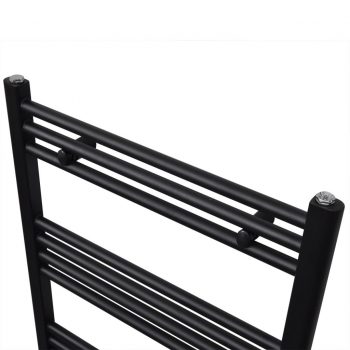 Črn Kopalniški Cevni Radiator za Centralno Ravne Cevi 600 x 1424 mm