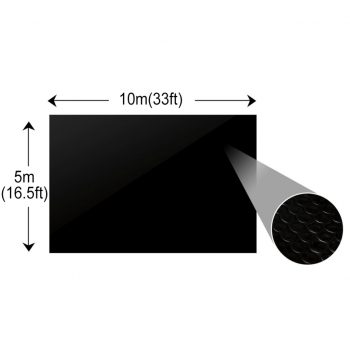 Črna pravokotna PE solarna folija za bazen 10 x 5 m