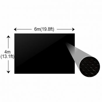 Črna pravokotna PE solarna folija za bazen 6 x 4 m