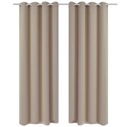 2 kosa krem zaves z obročki 135 x 245 cm