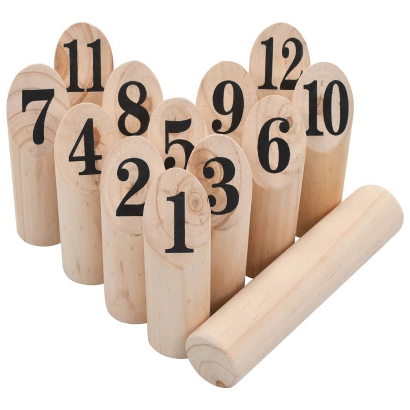 Igra Kubb s številkami komplet iz lesa