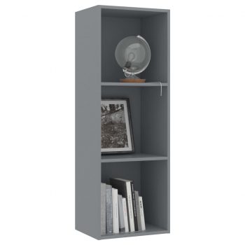 Knjižna omara 3-nadstropna siva 40x30x114 cm iverna plošča